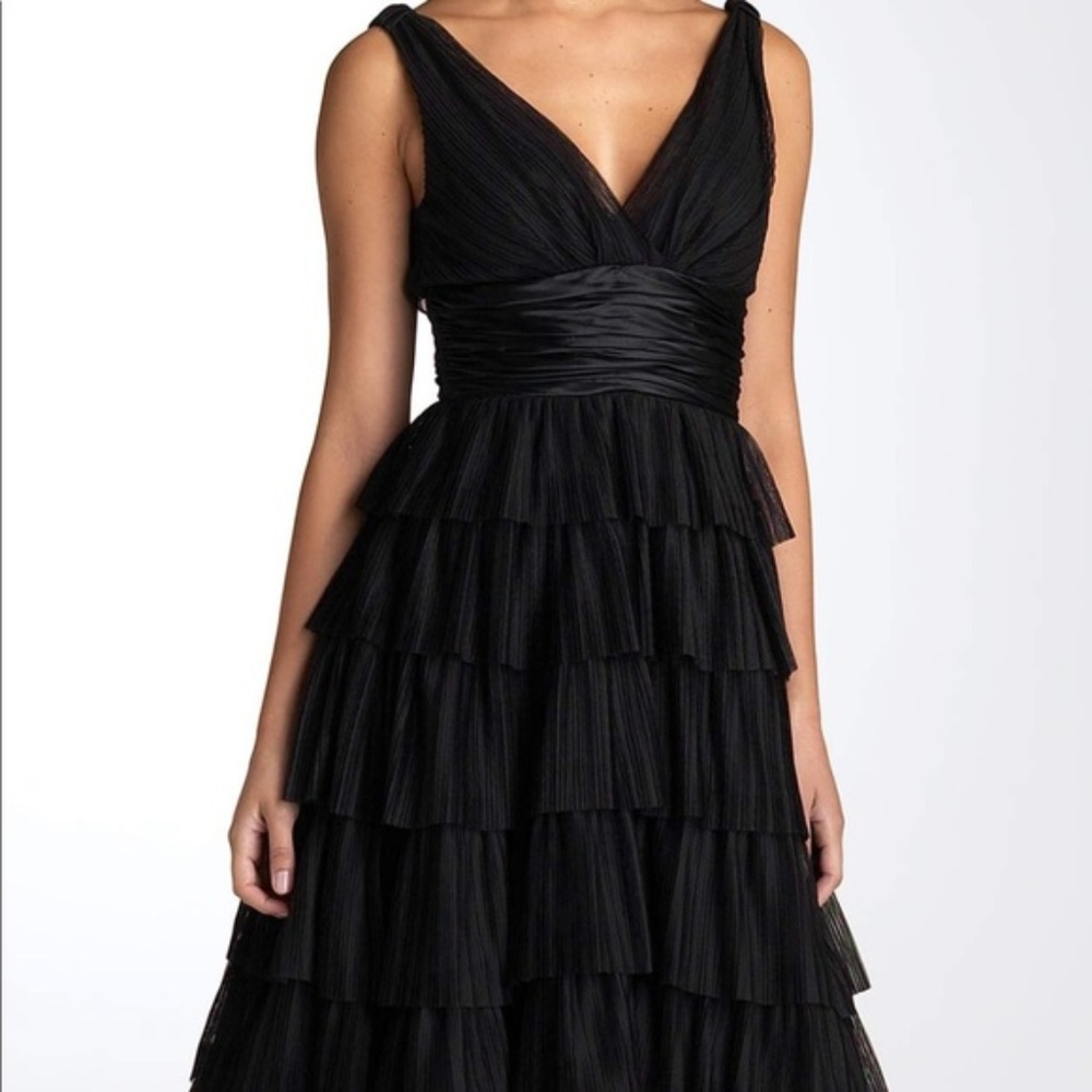 Maggy London Tiered Mesh Dress Size 2